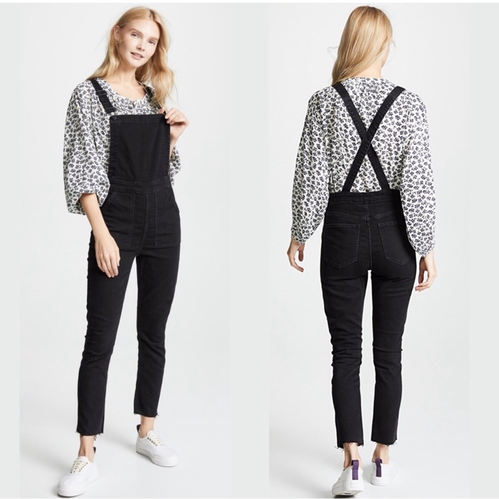 *MADEWELL* Black Skinny Raw-Hem Edition Overalls